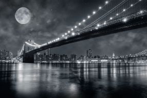Фреска Бруклинский мост черно белый