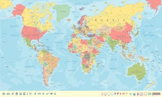 Фреска карта мира