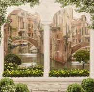 Фотообои Вид на Венецию через белые арки