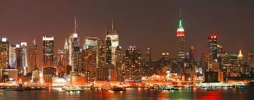 Фреска Панорама Нью-Йорка в коричневых тонах